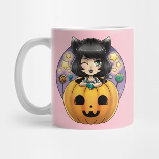 Jack O Lantern Kitty Mug